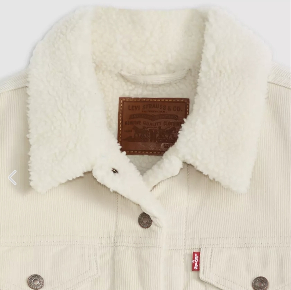 Levi's Off-White Corduroy Sherpa Jacket